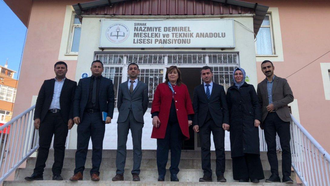 İl Milli Eğitim Müdiremiz Sayın Nazan ŞENER; Nazmiye Demirel Mesleki ve Teknik Anadolu Lisesi'ni ve Okul Pansiyonunu ziyaret etti.